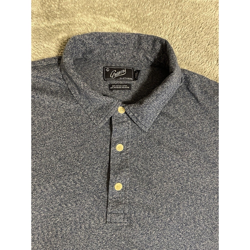 Grayers Men’s XL Blue Polo Shirt Short Sleeve 100% Cotton Golf Sport lightweight